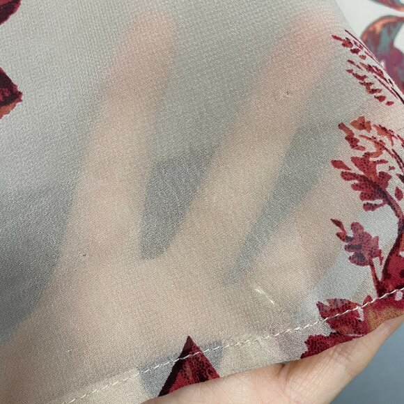 Lulus Shifting Dears Floral Shift Dress Cut Out Sleeve Beige‎ Cream Mini Large - Picture 11 of 16